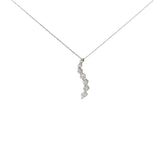 14k White Gold .52ct G SI1 Round Diamond Journey Necklace